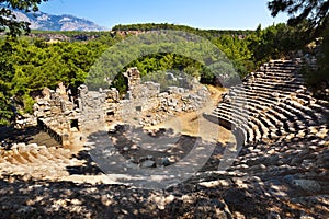 Old amphitheater Phaselis in Antalya, Turkey photo