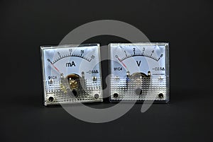 Old and analog current and voltage meters