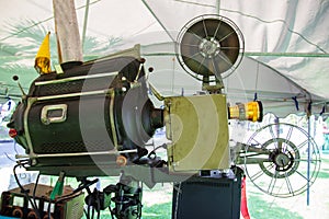 The old analog rotary film movie projector