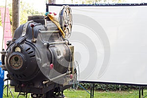 The old analog rotary film movie projector