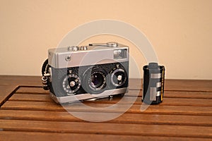 Old analogic photography camera Vintage retro film camera photo