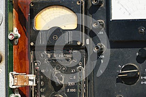 Old analogue multimeter with dial scale