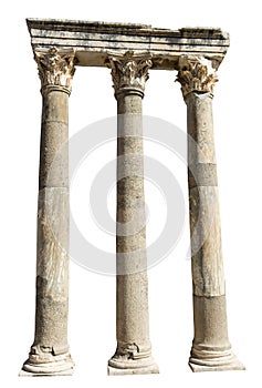 Old Anceint Roman Stone Columns Isolated