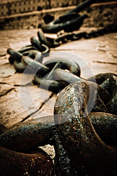 Old anchor and chain photo