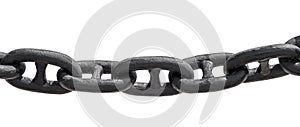 Old anchor chain on a white