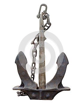 Old anchor isolated on white background