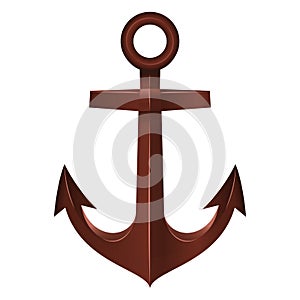 Old Anchor on white background