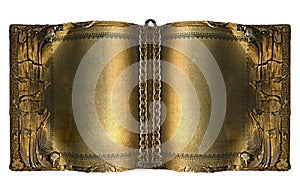 Old ancient book with gold pages