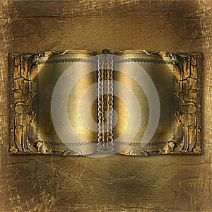Old ancient book with gold pages