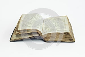 Old ancient book with isolated background