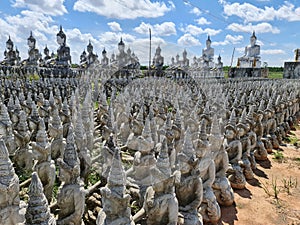 old ancient buddha in a meditation center of 1000 monks at Sa Kaeo Province,Thailand