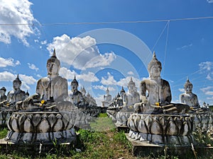 old ancient buddha in a meditation center of 1000 monks at Sa Kaeo Province,Thailand