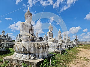 old ancient buddha in a meditation center of 1000 monks at Sa Kaeo Province,Thailand