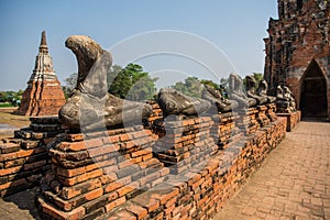 Old ancient buddha statue arrangement