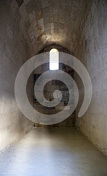 Old Ancient Castle Stone Dungeon Cell With Window