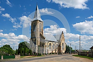 Old catholic church of the Annunciation of the Blessed Virgin Mary in Mizherichi, Grodno region, Zelva district, Belarus photo