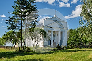 Old ancient catholic church of St George in Svoyatichi village, Brest region, Belarus