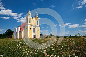 Old ancient catholic Church of Transfiguration of the Lord and the Blessed Virgin Mary in Krevo, Grodno region, Belarus