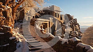 Old ancient city in winter Nigde, Turkey photo