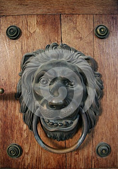 Old ancient door detail, knocker