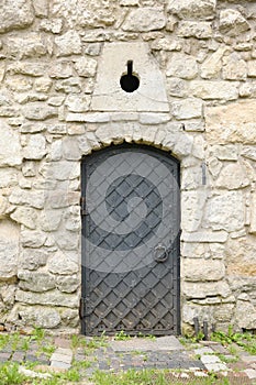 Old ancient metal door texture in european medieval style