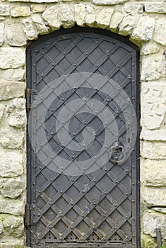 Old ancient metal door texture in european medieval style