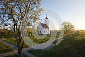 Old Transfiguration Church at sunset in Zaslavl city, Minsk region. Belarus