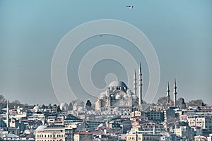 Old and ancient ottoman mosques Yeni Cami mosque in istanbul turkey