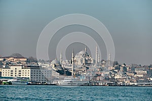 Old and ancient ottoman mosques Yeni Cami mosque in istanbul turkey