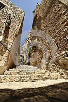 Old ancient street and houses in Jaffa city,near Tel Aviv,Israel.