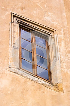 Old ancient window made of wood