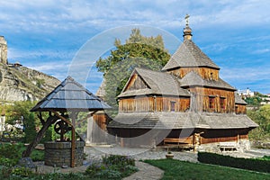 Old ancient wooden church in Kamianets-Podilskyi