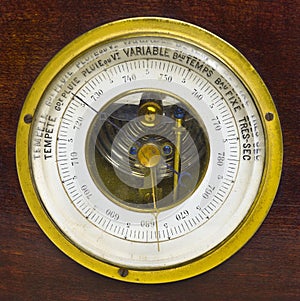 Old aneroid barometer