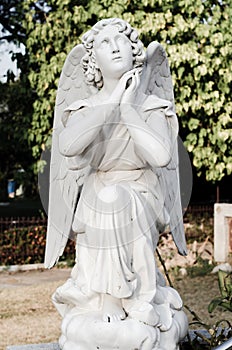 Old angel statue, grief