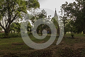 Old Anglican Church of British Era 1875 of Pachmarhi, with a Lush Green Lawns