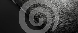 Old anthracite gray grey dark rustic leather texture, black background, generative ai