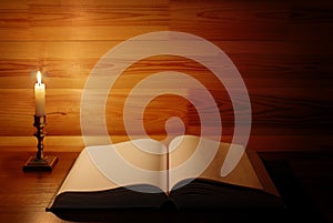 Old antique book opened