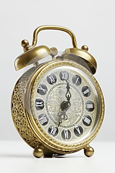 Old antique brass alarm clock