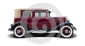 Old antique car Chevrolet AD Universal isolated on white