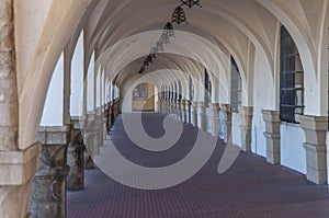 Old antique curved structure forming a passage or corridor building