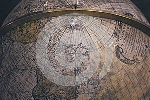 Old antique earth globe map background