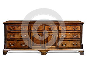 Old antique English oak kitchen dresser base.