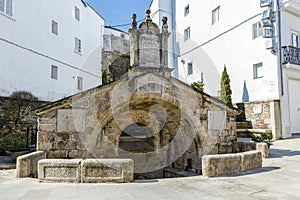 Old antique fountain in Mondonedo Spain photo