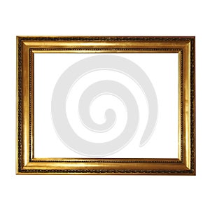 Old antique gold frame over white