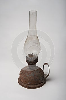 Old antique kerosene oil lantern brass lamp