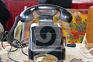 Old antique objects at bazaar on sale