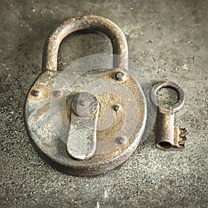 Vintage  Padlock. Close-Up