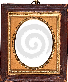 Old Antique Photo Frame with Gold Trimmed Oval