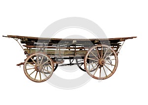 Old antique pioneers horse drawn wagon photo