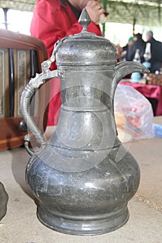 Old antique objects at bazaar on sale